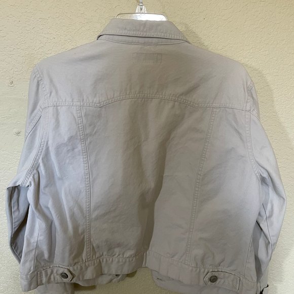 Old Navy Canvas Jacket Woman's XL Extra Large Off White Long Sleeve - Picture 3 of 3
